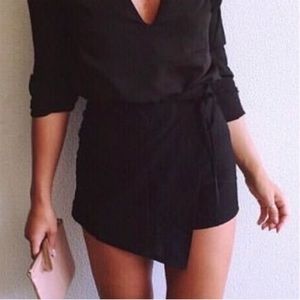 Adorable Black Wrap Skort
